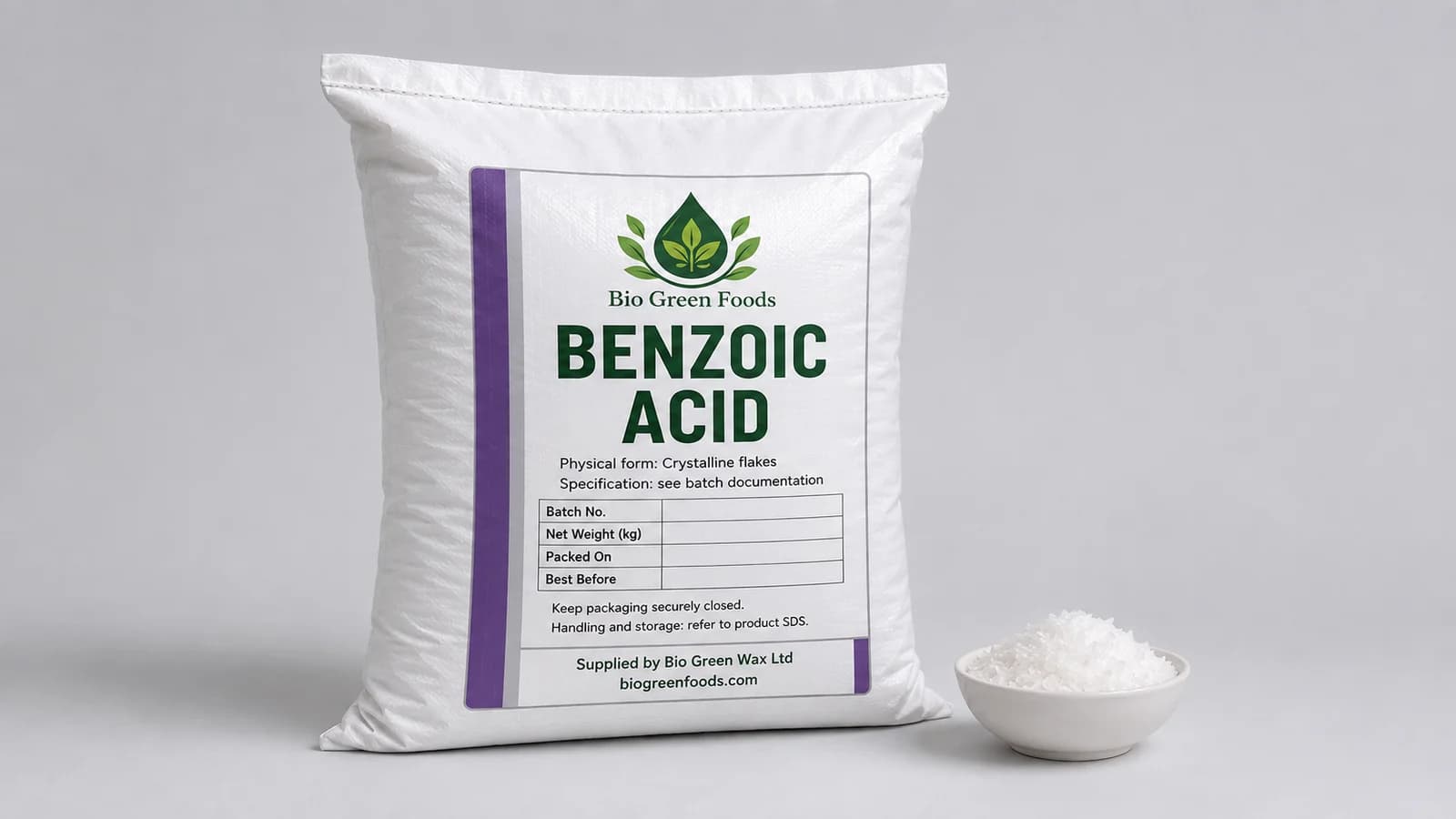 Acide benzoïque – Food Preservatives product from Bio Green Foods
