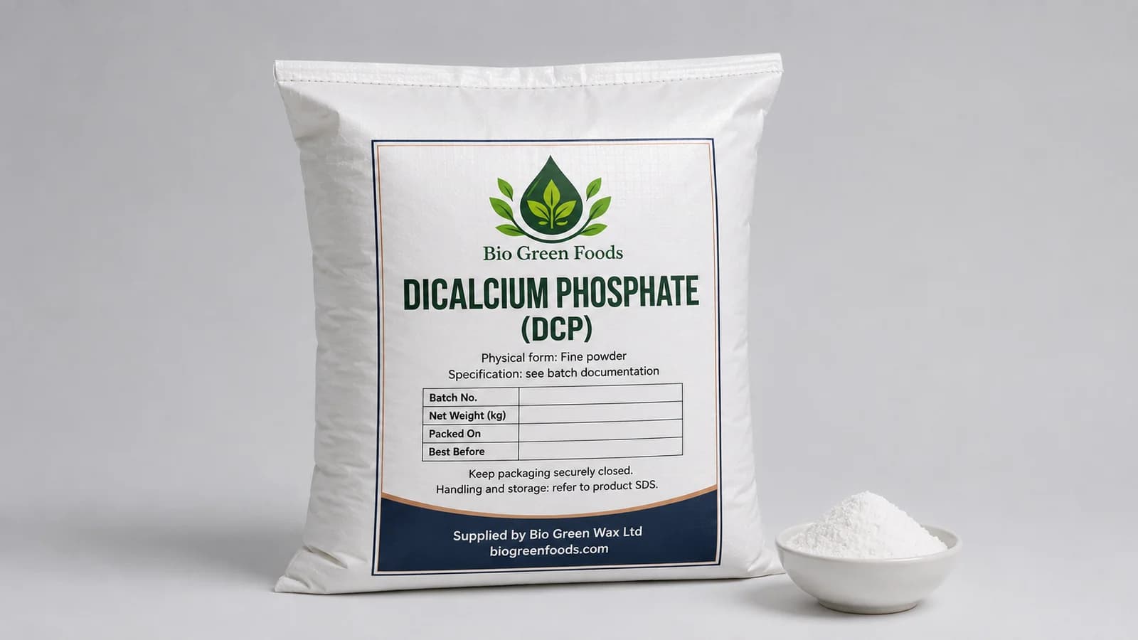 Phosphate dicalcique (DCP) – Food-Grade Phosphates product from Bio Green Foods