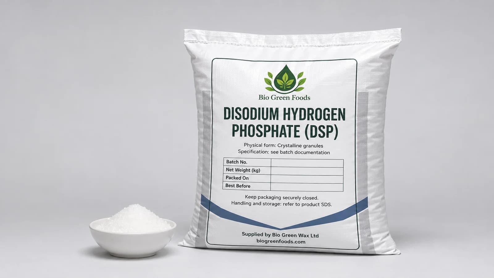 Hydrogénophosphate disodique (DSP) – Food-Grade Phosphates product from Bio Green Foods