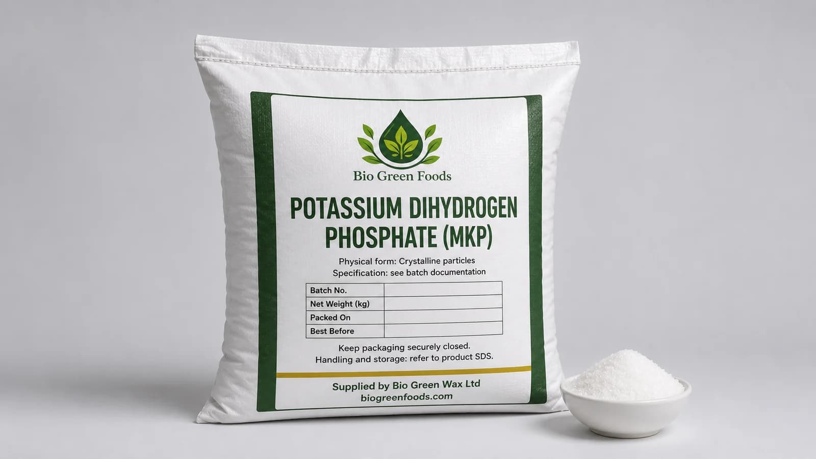 Dihydrogénophosphate de potassium (MKP) – Food-Grade Phosphates product from Bio Green Foods