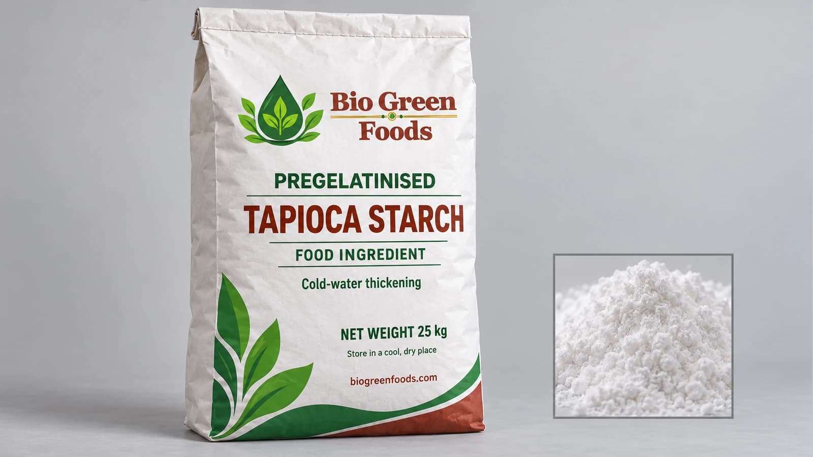 Pregelatinised Tapioca Starch – Sweeteners & Starch Derivatives product from Bio Green Foods