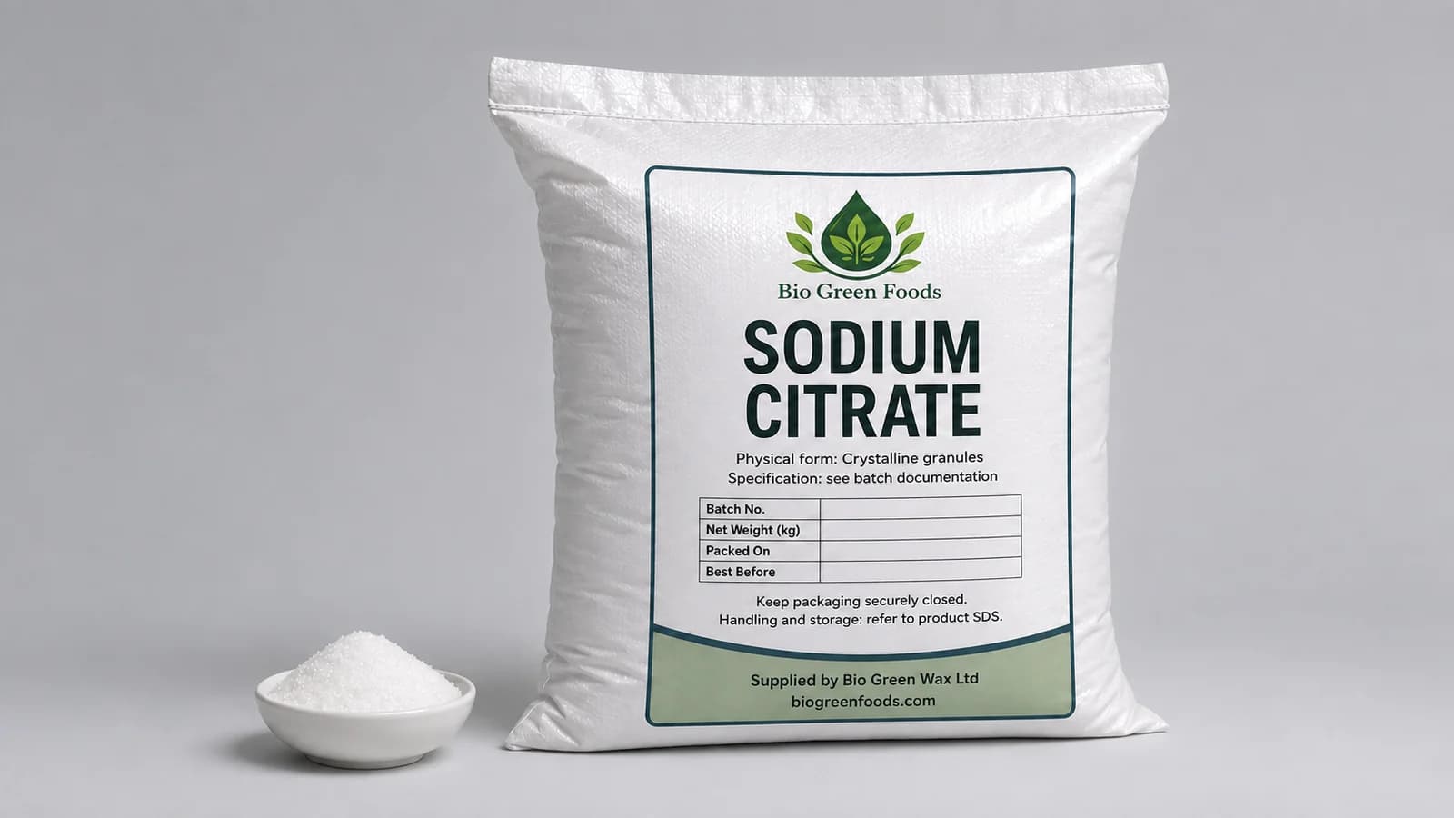 Citrate de sodium – Acidulants & Food Salts product from Bio Green Foods