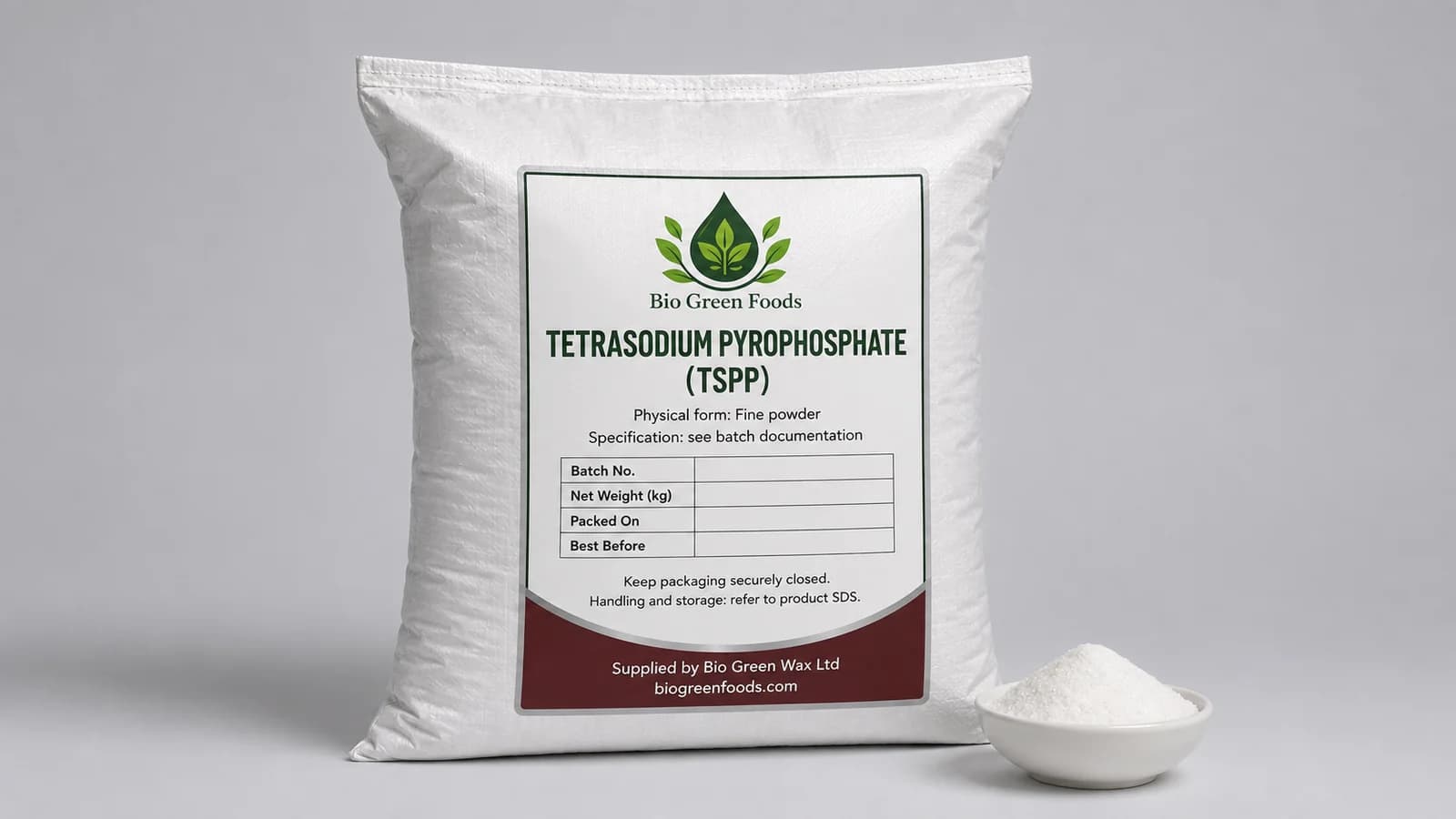 Pyrophosphate tétrasodique (TSPP) – Food-Grade Phosphates product from Bio Green Foods