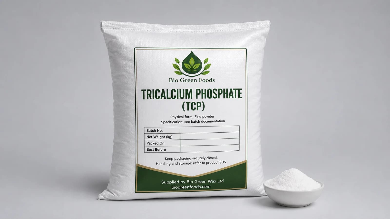 Phosphate tricalcique (TCP) – Food-Grade Phosphates product from Bio Green Foods
