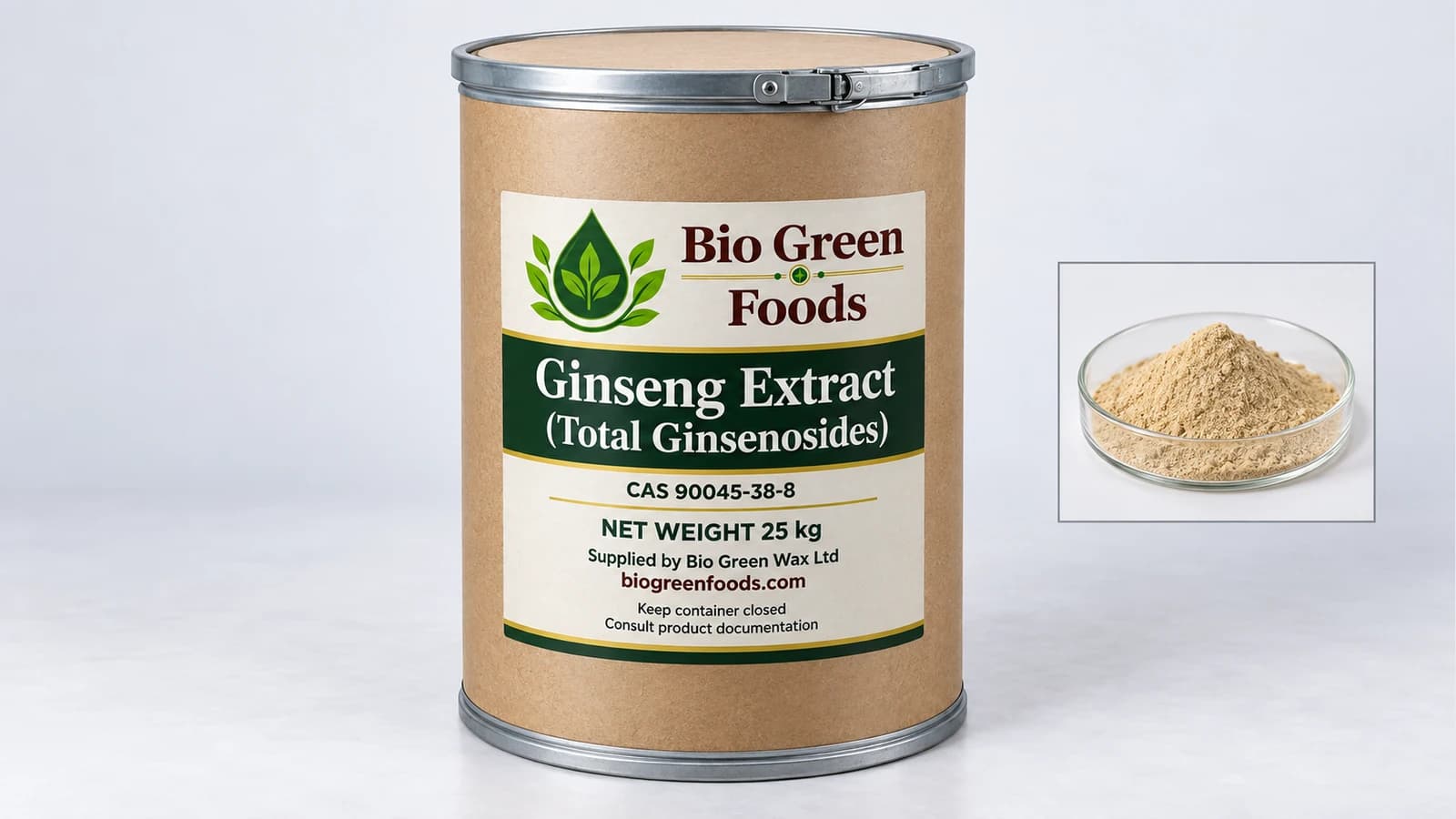 مستخلص الجينسنغ (إجمالي الجينسينوسيدات) – Botanical Extracts product from Bio Green Foods