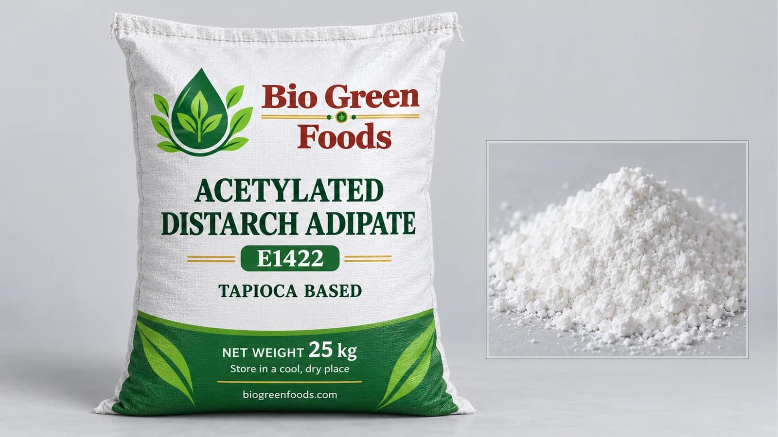 أديبات ثنائي النشا الأسيتيلي (E1422) – Sweeteners & Starch Derivatives product from Bio Green Foods