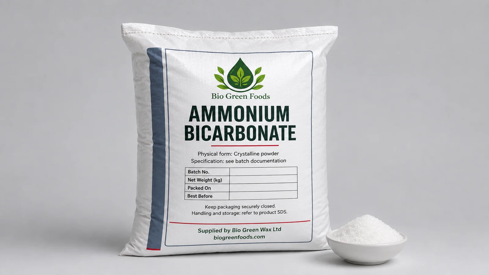 Bicarbonate d'ammonium — feedstock option for Boulangerie-pâtisserie