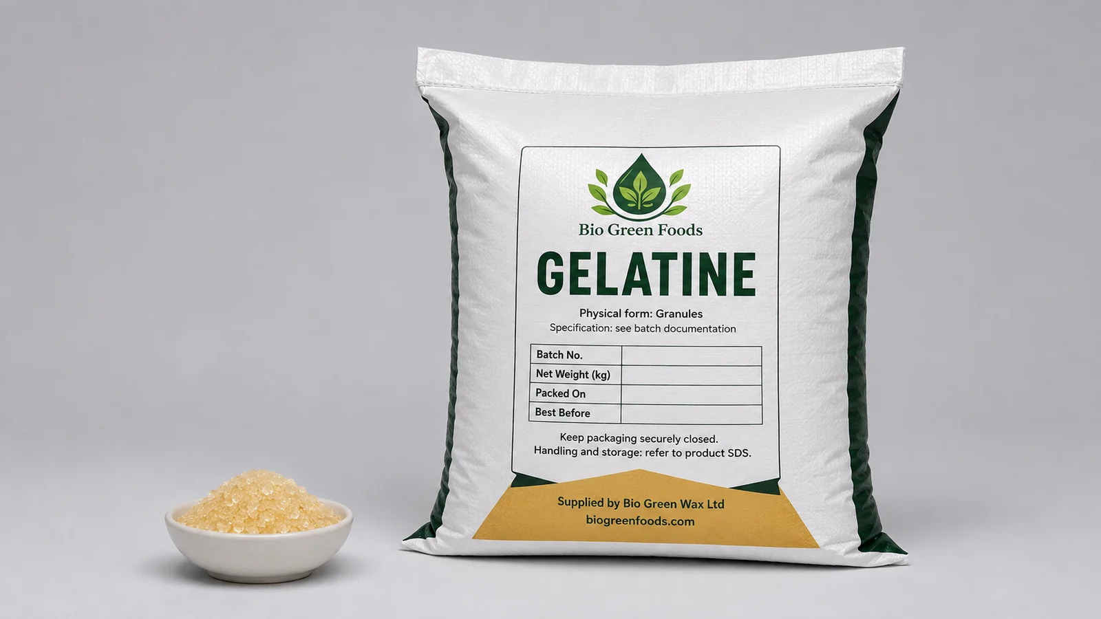 جيلاتين — feedstock option for الحلويات