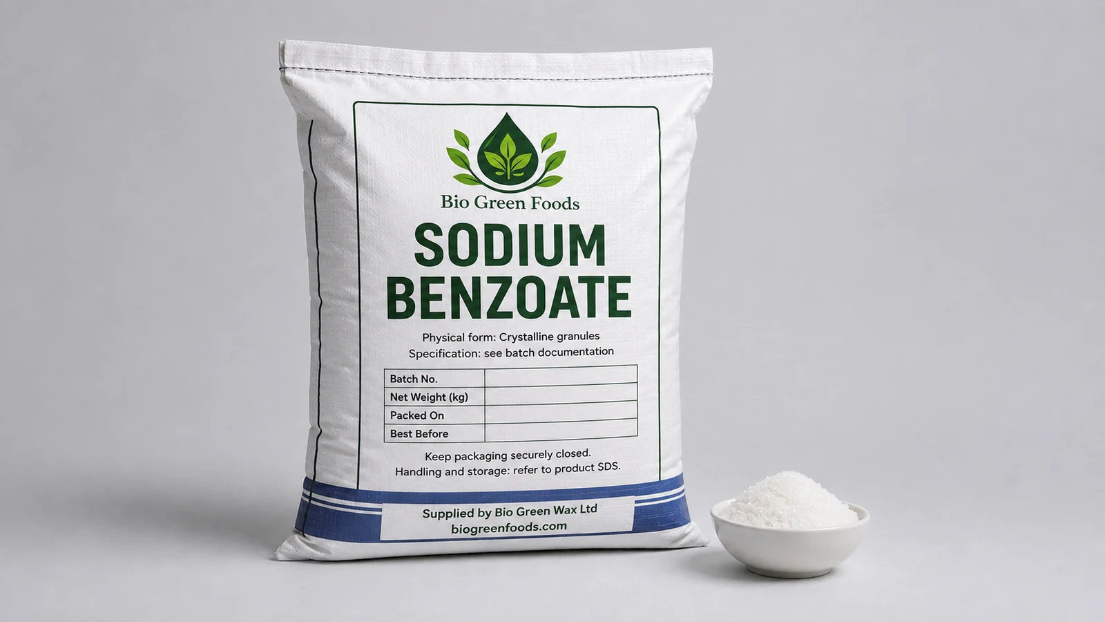 Sodium Benzoate – renewable feedstock product from Bio Green Foods